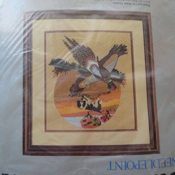 Pheasant on Point Picture Columbia Minerva Needlepoint Vintage kit #2114, 1984 - Picture 9 of 9
